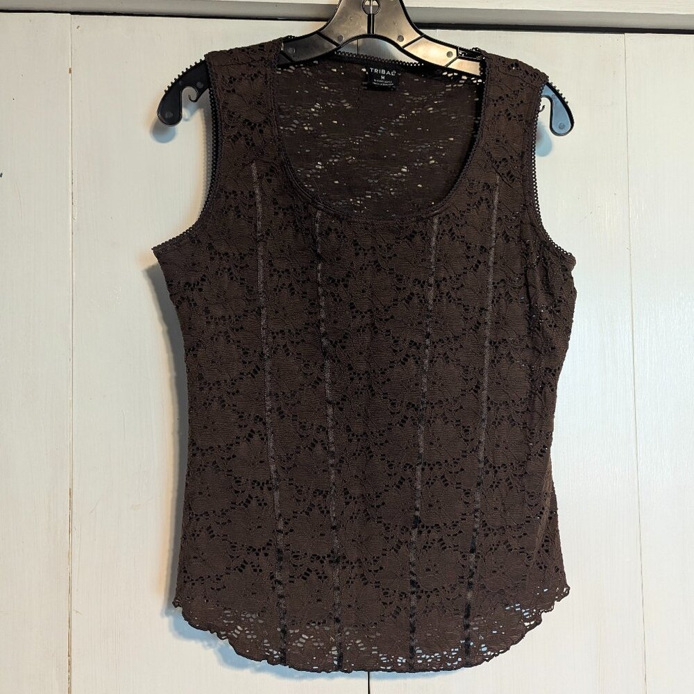 Tribal Brown Lace Tank